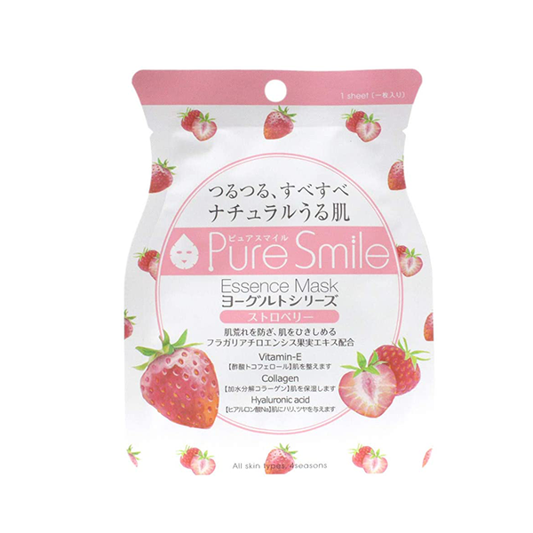Pure Smile Essence Mask Strawbeery Yoghurt - Mặt Nạ Dưỡng Da Với Chiết Xuất Từ Sữa Chua, Dâu Tây