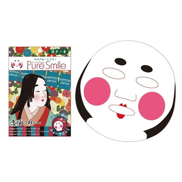 Pure Smile Oedo Art Mask Hoppehime - Mặt Nạ Dưỡng Trắng Da Với Chiết Xuất Từ Tinh Chất Trà Xanh